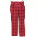 [ очень красивый товар ] filler Golf брюки красный × темно-синий в клетку Logo .... обратная сторона ворсистый женский S Golf одежда FILA GOLF