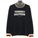  Tommy Hilfiger ta-toru neck sweater navy × white neck border big Logo men's L Golf wear Tommy Hilfiger Golf