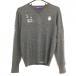 [ beautiful goods ] Beams Golf sweater gray Logo badge V neck wool 100% knitted men's M Golf wear BEAMS GOLF