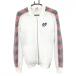  Pearly Gates вязаный жакет белый × красный × темно-синий часть наклонный рисунок хлопок женский 1(M) Golf одежда PEARLY GATES