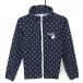  Jun and Rope жакет блузон темно-синий × белый точка рисунок Logo нашивка женский L Golf одежда JUN&ROPE( прекрасный товар )