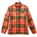  Dance With Dragon 2WAY с хлопком жакет orange × зеленый проверка рукав съемный женский 2(M) Golf одежда Dance With Dragon