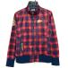  filler Golf жакет блузон красный × темно-синий проверка Logo принт обратная сторона ворсистый женский L Golf одежда FILA GOLF