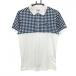  Jack ba колено рубашка-поло с коротким рукавом белый × темно-синий часть в клетку . изначальный Logo мужской 4(M) Golf одежда Jack Bunny