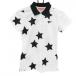  Beams Golf рубашка-поло с коротким рукавом белый × чёрный звезда рисунок Star женский S Golf одежда BEAMS GOLF|SALE цена 