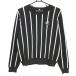 [ прекрасный товар ] Pearly Gates свитер чёрный × белый полоса шерсть . женский 1(M) Golf одежда PEARLY GATES