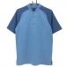 [ очень красивый товар ] Oacley воротник-стойка рубашка голубой × темно-синий Logo принт мужской M Golf одежда Oakley|SALE цена 