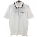 [ прекрасный товар ] Adabat рубашка-поло с коротким рукавом белый × чёрный тканый ткань Logo .... мужской IV(L) Golf одежда adabat