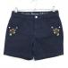 [ очень красивый товар ] тормозные колодки ba колено шорты темно-синий × белый Denim цветок .... женский 1(M) Golf одежда MASTER BUNNY EDITION