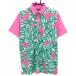 [ прекрасный товар ] громкий мышь рубашка-поло с коротким рукавом розовый × зеленый передняя сторона leaf рисунок мужской S Golf одежда LOUDMOUTH