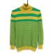  Pearly Gates ta-toru шея свитер оттенок желтого × зеленый окантовка вязаный женский 1(M) Golf одежда PEARLY GATES