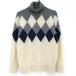  Callaway ta-toru шея свитер слоновая кость × серый . сверху diamond рисунок шерсть . вязаный мужской L Golf одежда Callaway