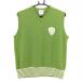 zo-i вязаный лучший светло-зеленый × белый кромка окантовка шерсть 100% V шея женский 1(S) Golf одежда ZOY( очень красивый товар )|SALE цена 