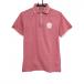 zo-i рубашка-поло с коротким рукавом розовый × белый воротник * манжеты линия задний принт мужской 1(S) Golf одежда ZOY( очень красивый товар )|SALE цена 