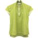 [ очень красивый товар ] Adidas короткий рукав с высоким воротником рубашка светло-зеленый тканый ткань топ есть половина Zip женский M Golf одежда adidas