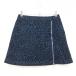 rosa-sen юбка темно-синий × чёрный Leopard рисунок таблица мельчайший ворсистый подкладка есть женский S Golf одежда Rosasen