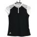 [ прекрасный товар ] Adidas рубашка-поло с коротким рукавом чёрный × белый воротник-стойка половина Zip женский 150 Golf одежда adidas