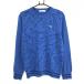 [ очень красивый товар ]tigola свитер голубой × темно-синий Logo белый leaf рисунок вязаный мужской L Golf одежда TIGORA