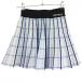  viva Heart вязаный юбка в складку белый × голубой × флуоресценция желтый проверка талия резина женский 38 Golf одежда VIVA HEART