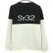[ новый товар ]SY32 с высоким воротником футболка чёрный × свет бежевый вязаный обратная сторона ворсистый мужской M Golf одежда 2023 год модели SY32 BY SWEET YEARSSY32