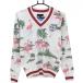 [ новый товар ] Callaway свитер белый × розовый фламинго общий рисунок хлопок . вязаный женский M Golf одежда Callaway