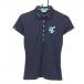 [ прекрасный товар ] filler Golf рубашка-поло с коротким рукавом темно-синий × белый булавка точка воротник обратная сторона полоса женский M Golf одежда FILA GOLF