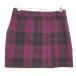 [ прекрасный товар ] кривошип юбка лиловый × чёрный в клетку задний Logo задний застежка-молния женский M Golf одежда CLUNK