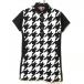 [ очень красивый товар ] Marie Claire sport короткий рукав Polo One-piece чёрный × белый тысяч птица рисунок трикотаж переключатель женский M Golf одежда marie claire
