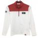 [ прекрасный товар ] Jun and Rope длинный рукав с высоким воротником рубашка белый × красный половина Zip Logo силикон нашивка женский S Golf одежда JUN&ROPE