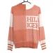  Tommy Hilfiger свитер salmon розовый × белый часть рисунок передний Logo шерсть . вязаный женский M Golf одежда Tommy Hilfiger Golf