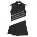 [ очень красивый товар ] Descente Golf безрукавка One-piece чёрный × белый кнопка-застежка средний рисовое поле Британия . женский L Golf одежда DESCENTE