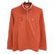 [ прекрасный товар ] Adabat длинный рукав с высоким воротником рубашка orange × белый половина Zip . украшен блестками хлопок . женский 40(L) Golf одежда adabat