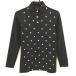 [ прекрасный товар ] Adidas длинный рукав с высоким воротником рубашка чёрный × белый передний . примерно точка рисунок кнопка-застежка обратная сторона мельчайший ворсистый женский L Golf одежда adidas