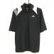 [ прекрасный товар ] Adidas короткий рукав блузон чёрный × светло-серый половина Zip плечо 3 линия кромка Zip мужской L/G Golf одежда adidas