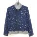 tigola жакет блузон темно-синий × белый звезда общий рисунок шея * кромка окантовка женский L Golf одежда TIGORA