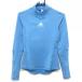  Adidas длинный рукав с высоким воротником рубашка голубой × белый передний Logo внутренний рубашка женский L Golf одежда adidas