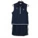 [ очень красивый товар ] filler Golf безрукавка Polo One-piece темно-синий × белый наклонный Logo земля узор половина Zip женский LL Golf одежда FILA GOLF