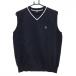[ очень красивый товар ] Munsingwear одежда вязаный лучший темно-синий × белый Logo ... плетеный V шея мужской L Golf одежда Munsingwear