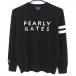 [ прекрасный товар ] Pearly Gates свитер чёрный × белый передний Logo кашемир . вязаный женский 1(M) Golf одежда PEARLY GATES