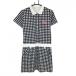  Kiss on The зеленый короткий рукав Polo One-piece белый × чёрный в клетку Logo .... женский 2(M) Golf одежда kiss on the green