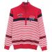 [ очень красивый товар ] filler Golf с высоким воротником свитер красный × белый окантовка половина Zip шерсть . вязаный женский L Golf одежда FILA GOLF