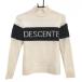  Descente Golf с высоким воротником свитер слоновая кость × чёрный передний Logo шерсть 100% вязаный средний рисовое поле Британия . женский S Golf одежда DESCENTE