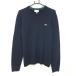  Lacoste свитер темно-синий нашивка шерсть 100% вязаный мужской US-M Golf одежда LACOSTE