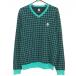 foot Joy свитер темный темно-синий × зеленый .. рисунок шерсть . Logo .... вязаный мужской XL Golf одежда FootJoy