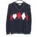 koru wing свитер темно-синий × белый a-ga il рисунок Heart шерсть . вязаный женский M Golf одежда Kolwin