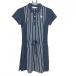 [ очень красивый товар ] Anne Pas . короткий рукав Polo One-piece темно-синий × белый часть полоса талия регулировка шнур женский M Golf одежда and per se
