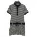  filler Golf короткий рукав One-piece серый × чёрный окантовка женский L Golf одежда FILA GOLF