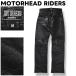  motor head Rider's MOTORHEAD RIDERS вода телячья кожа Buffalo кожа Biker брюки протектор общий подкладка M черный мотоцикл одежда touring мужской 