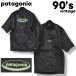 90s Vintage USA производства Patagonia patagonia короткий рукав Raver с высоким воротником Rush Guard обратная сторона ворсистый M черный морской спорт плавание одежда мужской 