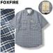  Foxfire FOXFIRE короткий рукав рыбалка рубашка двойной карман сетка вентиляция M в клетку темно-синий уличный отдых рыбалка мужской 